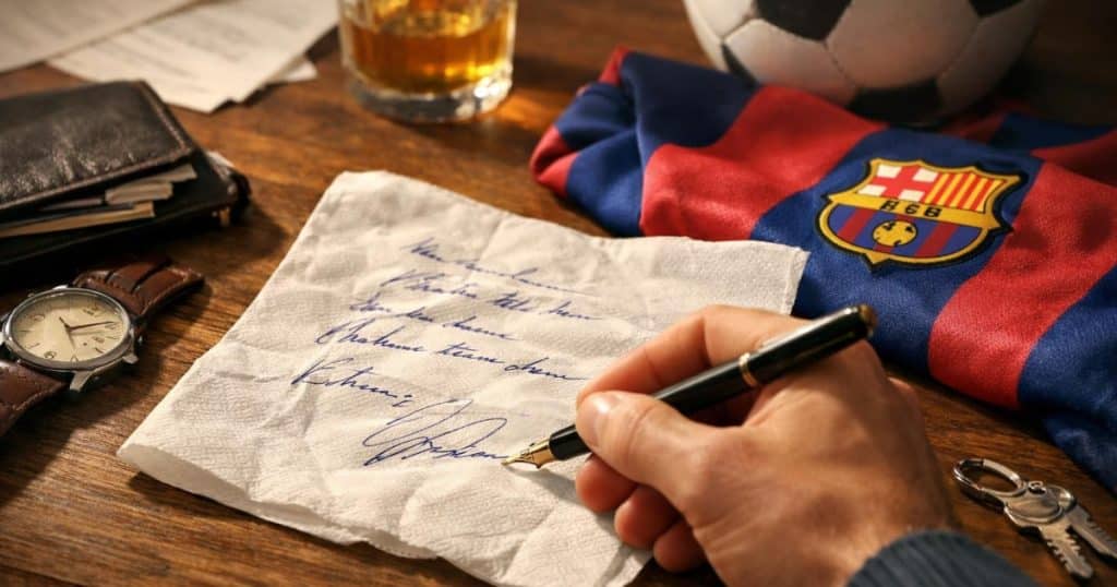 El contrato de Messi en una servilleta: la historia real