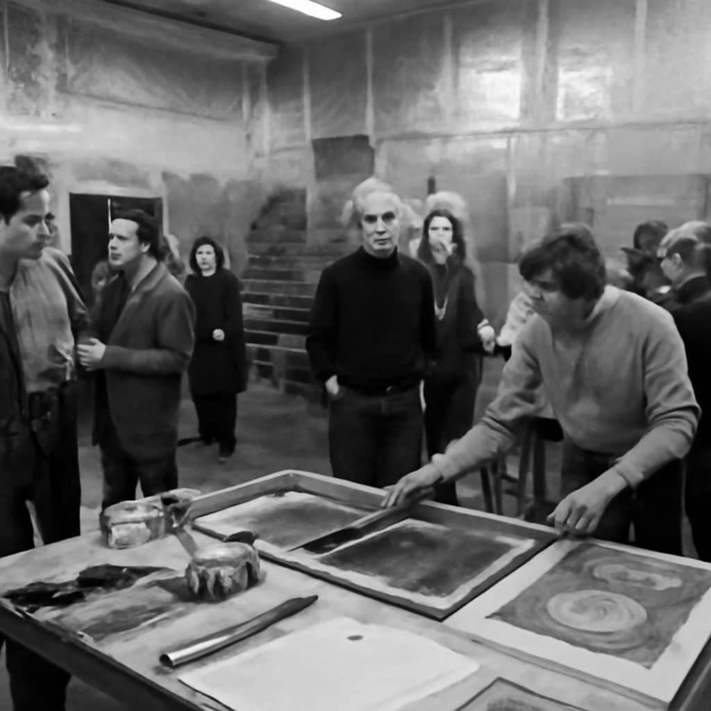 Interior de The Factory, el famoso estudio de Andy Warhol en Nueva York, símbolo de su universo creativo.