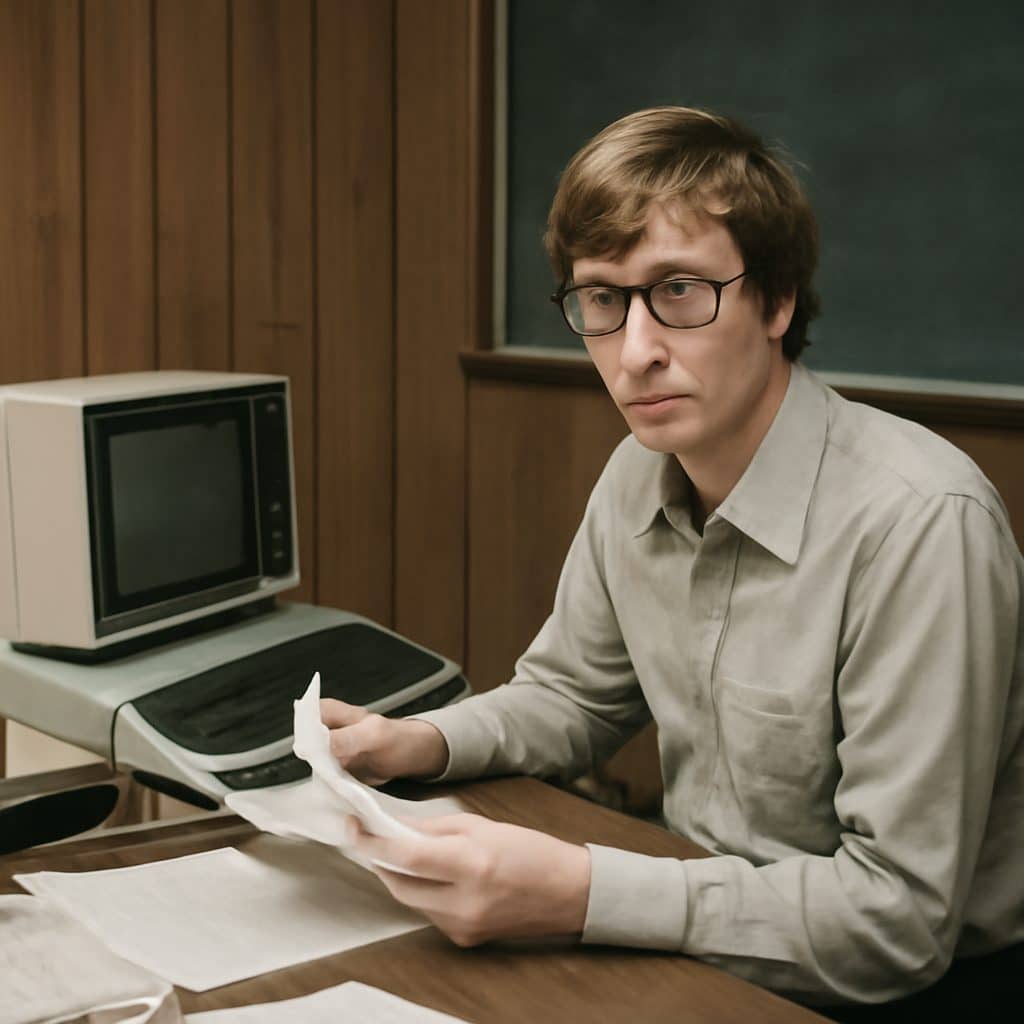 Bill Gates joven en sus primeros años, antes de fundar Microsoft