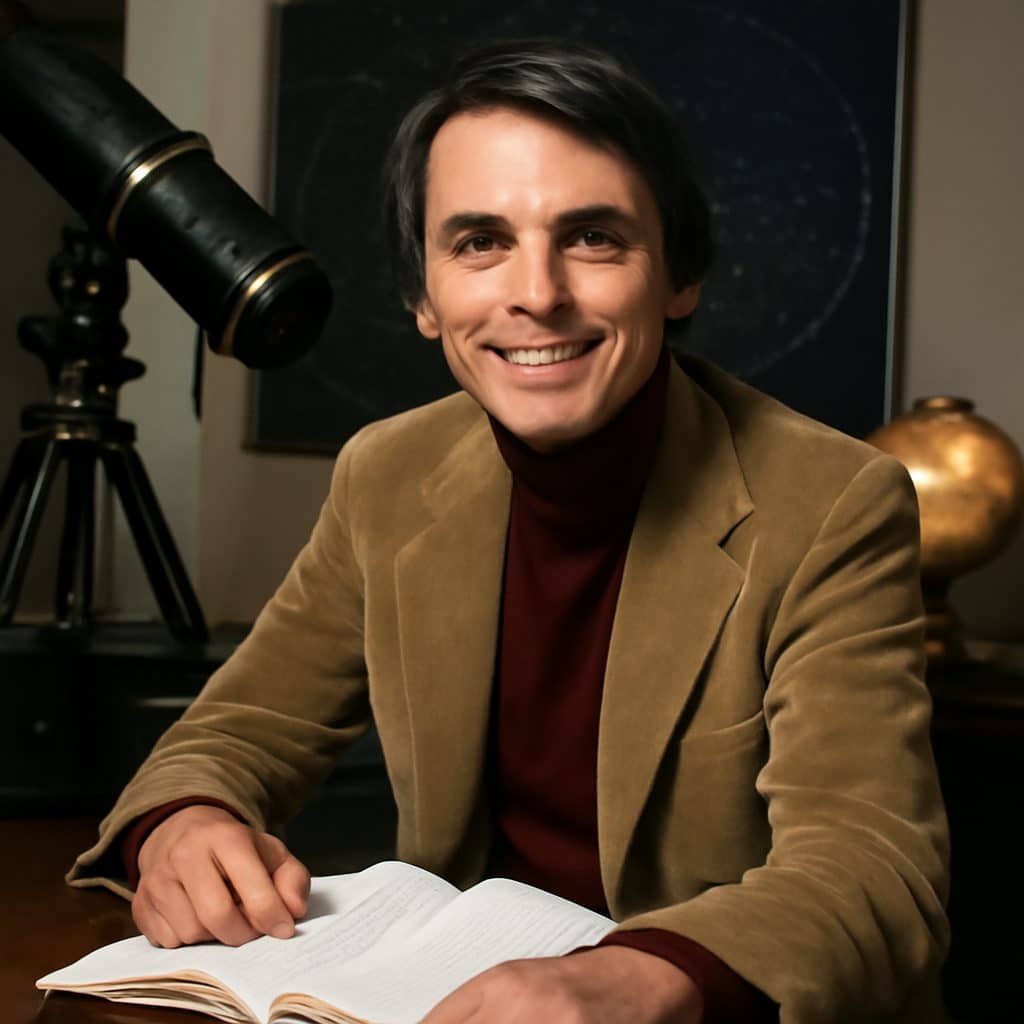 Carl Sagan en la época de Cosmos, símbolo de la divulgación científica moderna