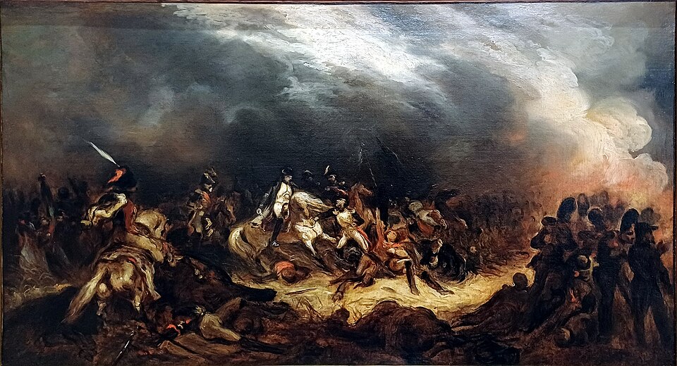 Representación histórica de Napoleón en la batalla de Waterloo