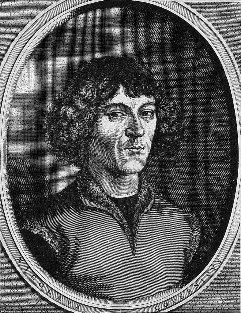 Retrato de Nicolás Copérnico, astrónomo renacentista conocido por formular la teoría heliocéntrica.