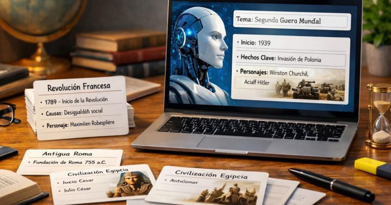 Cómo Usar IA para Crear Fichas de Estudio de Historia Automáticas