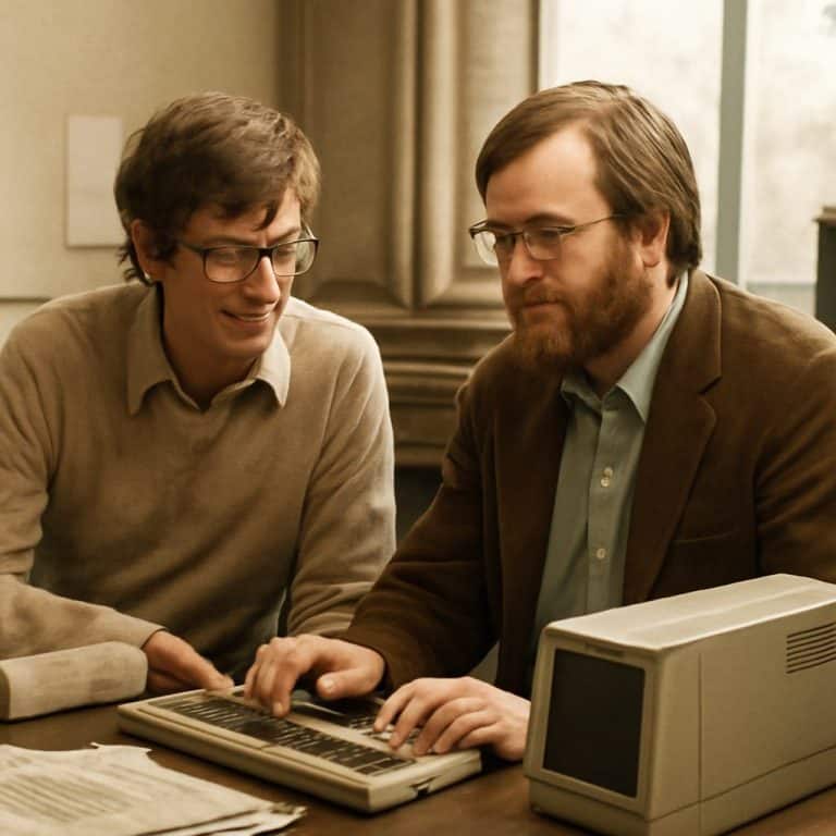 Bill Gates y Paul Allen en una imagen sobre los inicios de Microsoft