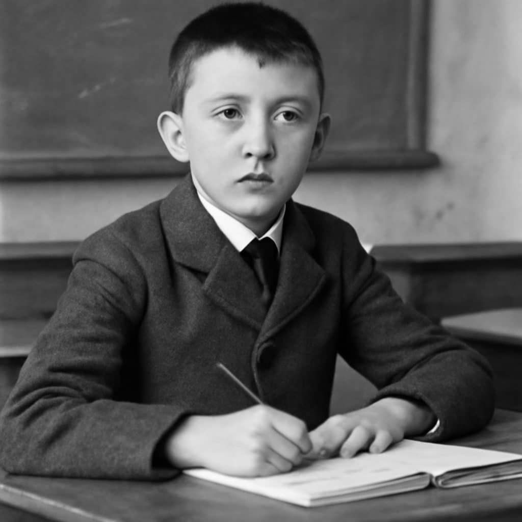 Fotografía histórica de Adolf Hitler en su etapa infantil o escolar en la región de Linz