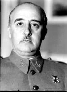 Retrato histórico de Francisco Franco como imagen representativa del franquismo en España.