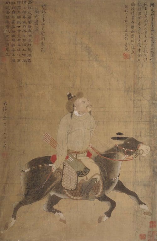 Representación histórica de Temuyín durante su ascenso al Imperio mongol
