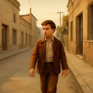 Imagen sobre la infancia de Jorge Bergoglio en el barrio de Flores, Buenos Aires.