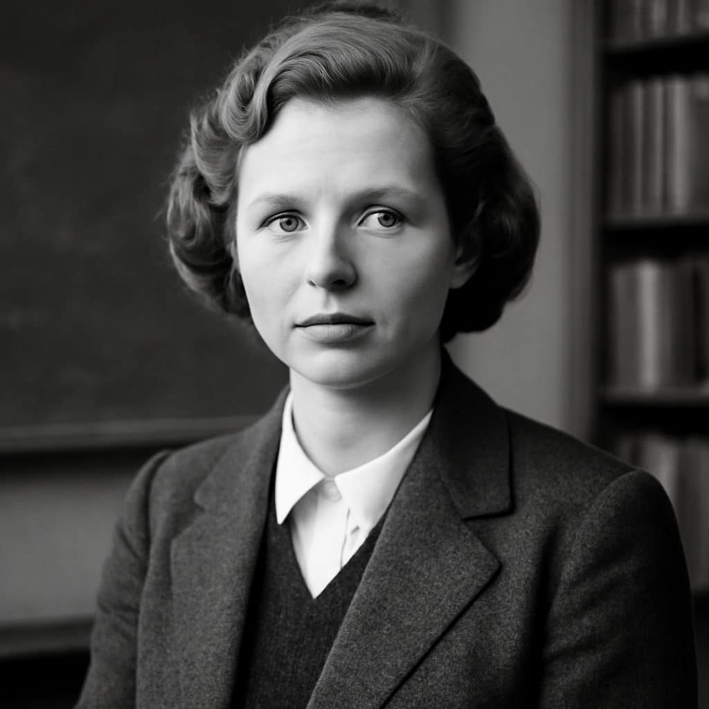 Margaret Thatcher joven durante sus años universitarios, en la etapa previa a su carrera política