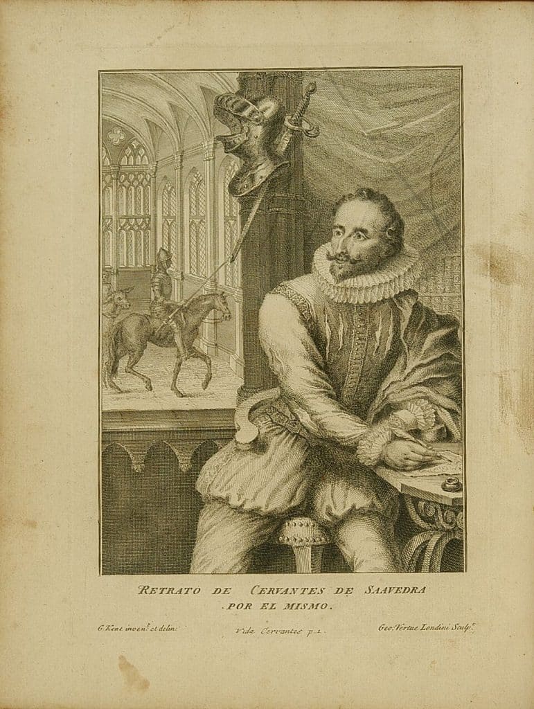 Retrato histórico de Miguel de Cervantes, autor de Don Quijote de la Mancha.