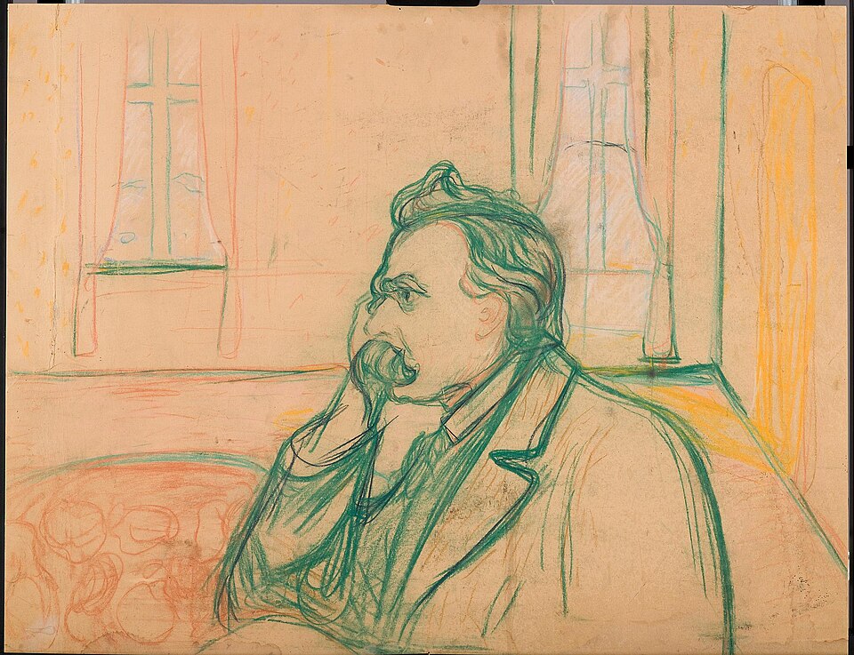 Retrato de Friedrich Nietzsche, filósofo vinculado a la idea del superhombre y la superación del nihilismo
